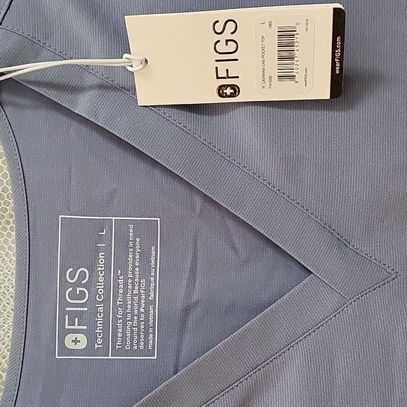 Figs Large slim Catarina scrub top Vapor Blue - Picture 2 of 5